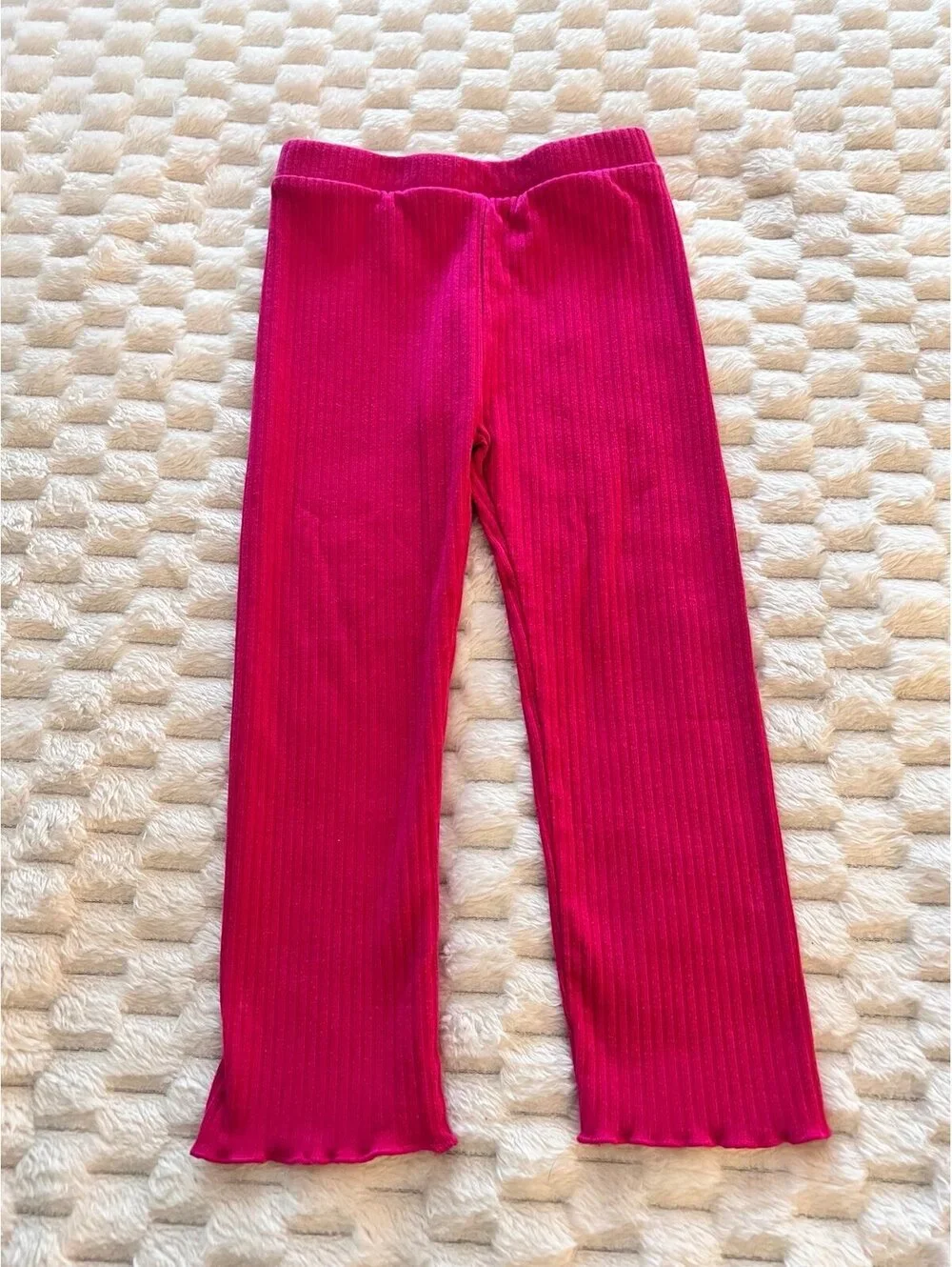 TCP Girls Striped Ruffle Sweatshirt & Pink Leggings 2pc Set; Fall Outfit (3T)